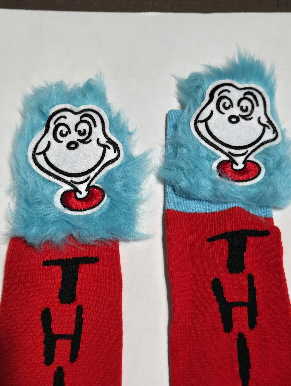 Dr. Seuss Thing 1 & Thing 2 socks, 1 pair extra long knee high crazy sock day